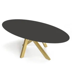 Pure design Table De Salle à Manger*Moon Table design ovale en dekton pied central