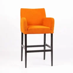 Sessio Tabouret De Bar (assise +/- 80 Cm)*Moritz line Tabouret de bar en tissu avec accoudoirs dos matelassé et pieds en bois