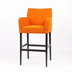 Sessio Tabouret De Bar (assise +/- 80 Cm)*Moritz line Tabouret de bar en tissu avec accoudoirs dos matelassé et pieds en bois