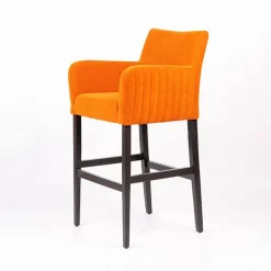 Sessio Tabouret De Bar (assise +/- 80 Cm)*Moritz line Tabouret de bar en tissu avec accoudoirs dos matelassé et pieds en bois