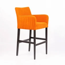 Sessio Tabouret De Bar (assise +/- 80 Cm)*Moritz line Tabouret de bar en tissu avec accoudoirs dos matelassé et pieds en bois
