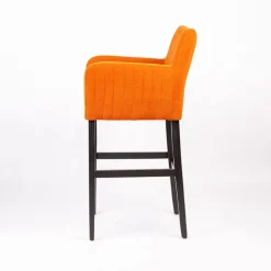 Sessio Tabouret De Bar (assise +/- 80 Cm)*Moritz line Tabouret de bar en tissu avec accoudoirs dos matelassé et pieds en bois