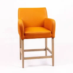 Sessio Tabouret Snack (assise +/- 65 Cm)|Tabouret De Bar (assise +/- 80 Cm)*Moritz line Tabouret snack avec accoudoirs et dos matelassé pieds en bois