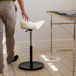 Varier Tabouret Snack (assise +/- 65 Cm)|Tabouret De Bar (assise +/- 80 Cm)*Move ® Tabouret ergonomique réglable en tissu