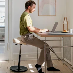 Varier Tabouret Snack (assise +/- 65 Cm)|Tabouret De Bar (assise +/- 80 Cm)*Move ® Tabouret ergonomique réglable en tissu
