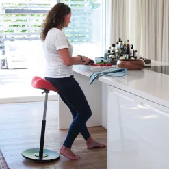 Varier Tabouret Snack (assise +/- 65 Cm)|Tabouret De Bar (assise +/- 80 Cm)*Move ® Tabouret ergonomique réglable en tissu