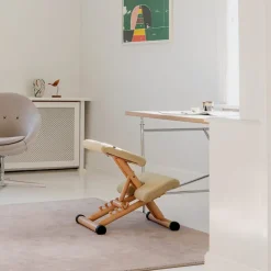 Varier Chaise De Bureau|Chaise Salon*Multi ® Siège de bureau ergonomique en tissu et bois