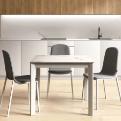Cancio Table De Cuisine|Table De Salle à Manger*Multiplus Table sur mesure en céramique avec pieds en métal