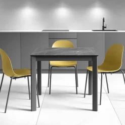 Cancio Table De Cuisine|Table De Salle à Manger*Multiplus Table sur mesure en céramique avec pieds en métal
