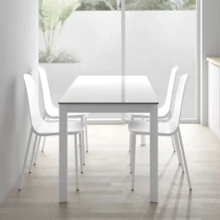 Cancio Table De Cuisine|Table De Salle à Manger*Multiplus Table sur mesure en verre avec pieds en métal