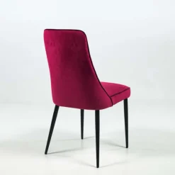 Europea Chaise De Salle à Manger*Nadine Chaise de salle à manger italienne en tissu et pieds en métal