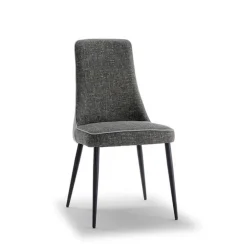 Europea Chaise De Salle à Manger*Nadine Chaise de salle à manger italienne en tissu et pieds en métal