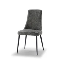 Europea Chaise De Salle à Manger*Nadine Chaise de salle à manger italienne en tissu et pieds en métal