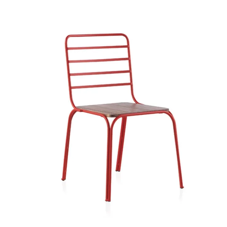 Jayso Chaise De Cuisine|Chaise De Salle à Manger*Nantes Chaise en métal vintage assise bois