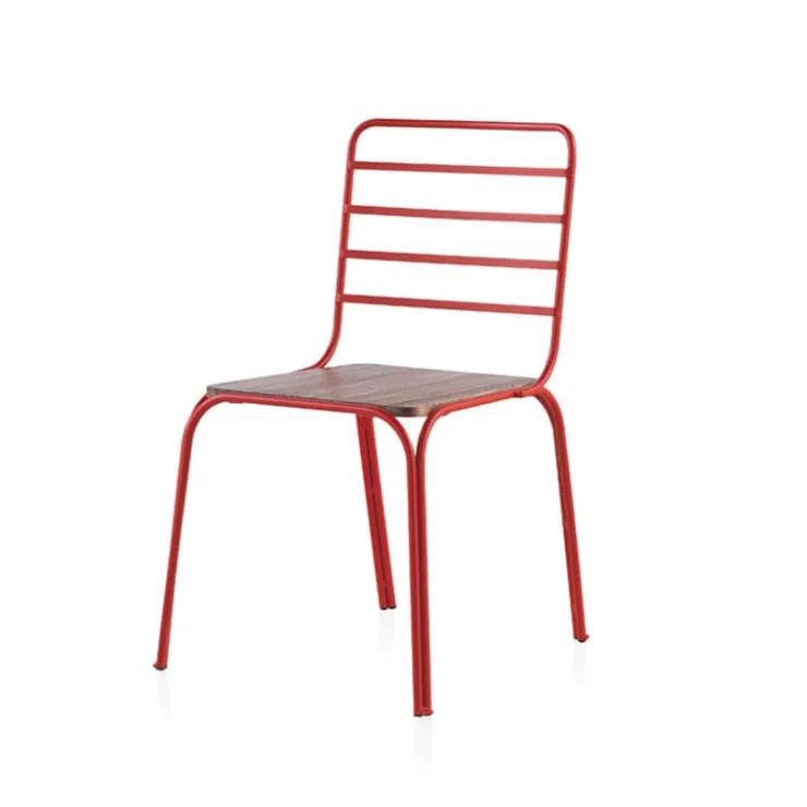 Jayso Chaise De Cuisine|Chaise De Salle à Manger*Nantes Chaise en métal vintage assise bois