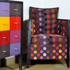 Paget Fauteuil De Salon*Nathan Fauteuil art déco fabriqué en France en tissu et bois massif