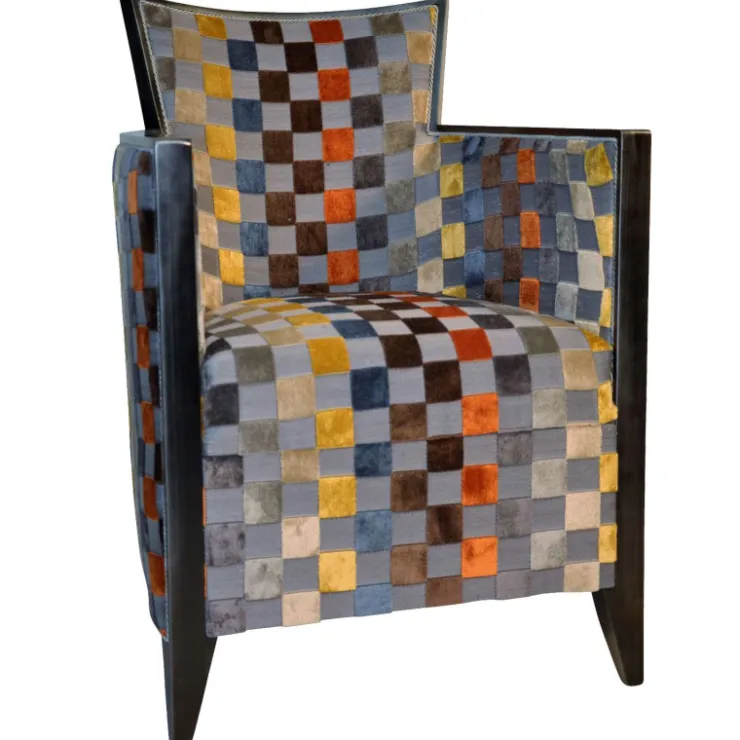 Paget Fauteuil De Salon*Nathan Fauteuil art déco fabriqué en France en tissu et bois massif