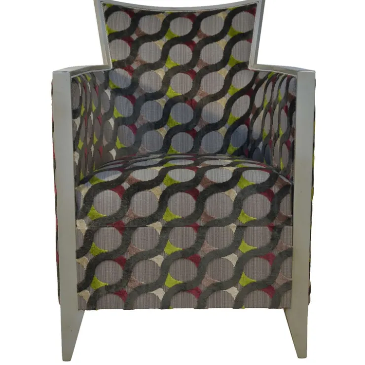 Paget Fauteuil De Salon*Nathan Fauteuil art déco fabriqué en France en tissu et bois massif