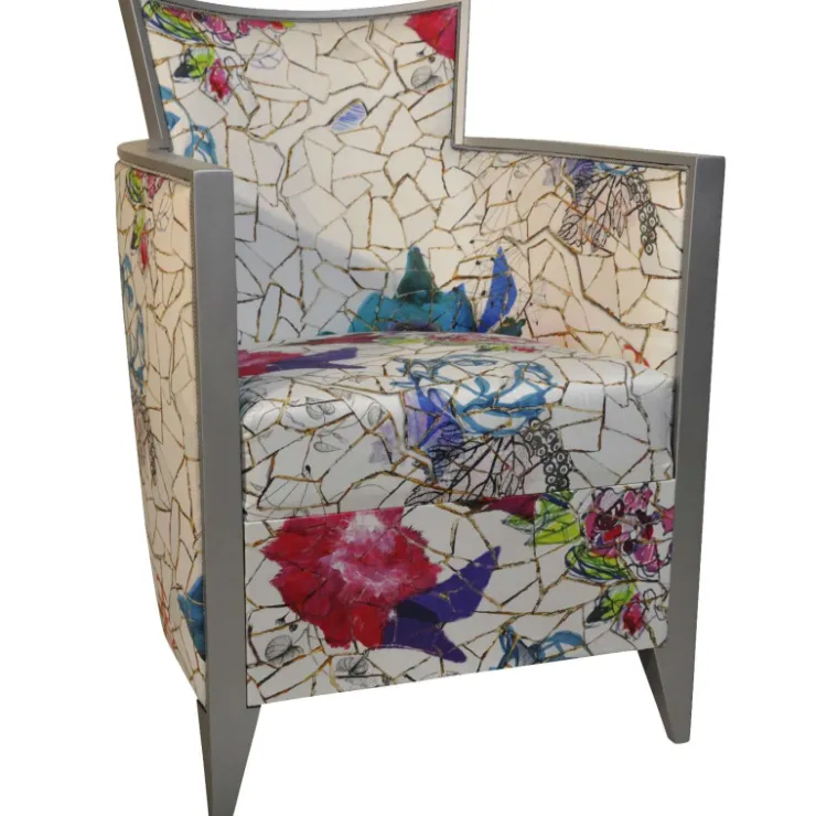 Paget Fauteuil De Salon*Nathan Fauteuil art déco fabriqué en France en tissu et bois massif