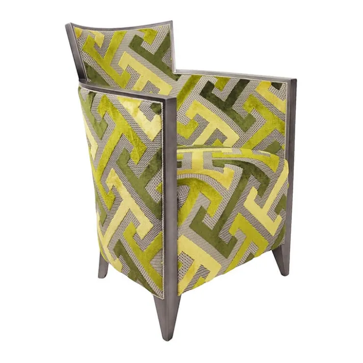 Paget Fauteuil De Salon*Nathan Fauteuil art déco fabriqué en France en tissu et bois massif