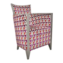 Paget Fauteuil De Salon*Nathan Fauteuil art déco fabriqué en France en tissu et bois massif