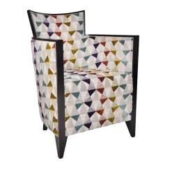 Paget Fauteuil De Salon*Nathan Fauteuil art déco fabriqué en France en tissu et bois massif