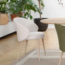 Mobitec Chaise De Salle à Manger|Chaise Salon*Neo ® Fauteuil cosy confortable en tissu et pieds bois