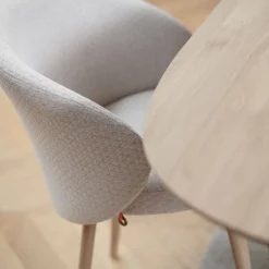 Mobitec Chaise De Salle à Manger|Chaise Salon*Neo ® Fauteuil cosy confortable en tissu et pieds bois