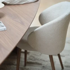 Mobitec Chaise De Salle à Manger|Chaise Salon*Neo ® Fauteuil cosy confortable en tissu et pieds bois