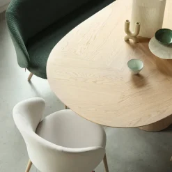 Mobitec Chaise De Salle à Manger|Chaise Salon*Neo ® Fauteuil cosy confortable en tissu et pieds bois