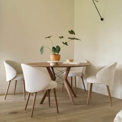 Mobitec Chaise De Salle à Manger|Chaise Salon*Neo ® Fauteuil cosy confortable en tissu et pieds bois
