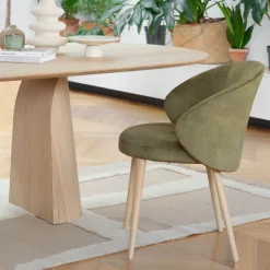 Mobitec Chaise De Salle à Manger|Chaise Salon*Neo ® Fauteuil cosy confortable en tissu et pieds bois