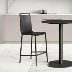 Cancio Tabouret Snack (assise +/- 65 Cm)|Tabouret De Bar (assise +/- 80 Cm)*Nera Tabouret snack en métal et bois hauteur 65 cm