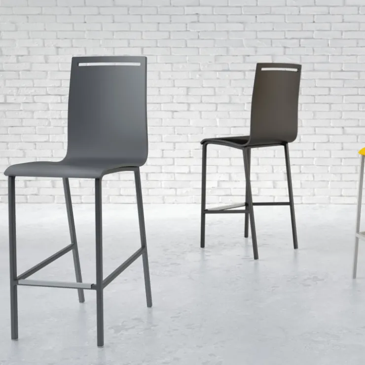 Cancio Tabouret Snack (assise +/- 65 Cm)|Tabouret De Bar (assise +/- 80 Cm)*Nera Tabouret snack en métal et bois hauteur 65 cm