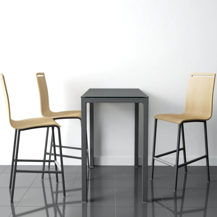 Cancio Tabouret Snack (assise +/- 65 Cm)|Tabouret De Bar (assise +/- 80 Cm)*Nera Tabouret snack en métal et bois hauteur 65 cm