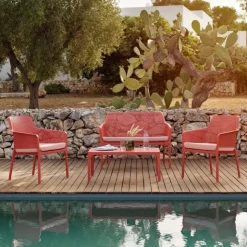Table De Jardin*Net Table basse de jardin moderne avec plateau micro perforé 100 x 60 cm