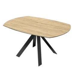 Akante Table De Salle à Manger*New AustinTable moderne en céramique extensible avec pieds en métal noir