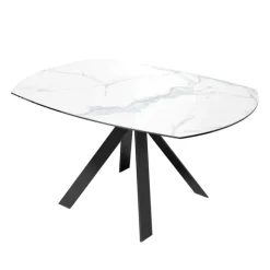 Akante Table De Salle à Manger*New AustinTable moderne en céramique extensible avec pieds en métal noir