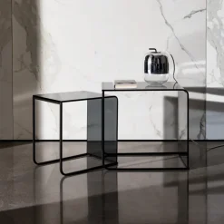 Sovet Italia Table De Salon*Nido Sovet® Table basse gigogne en verre