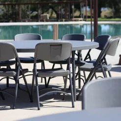 Chaise De Cuisine*NormanChaise pliante en polyéthylène gris foncé