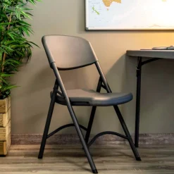Chaise De Cuisine*NormanChaise pliante en polyéthylène gris foncé