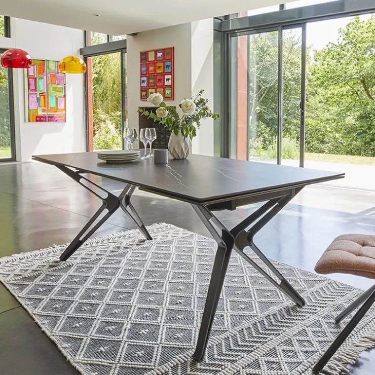 Couture Table De Salle à Manger*Nova Table céramique design extensible pieds en X