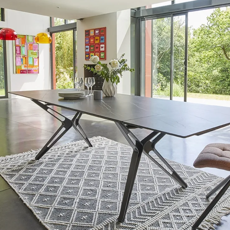 Couture Table De Salle à Manger*Nova Table céramique design extensible pieds en X