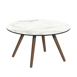 Cancio Table De Salon*Nuba mini Table basse ronde en céramique avec pieds en bois