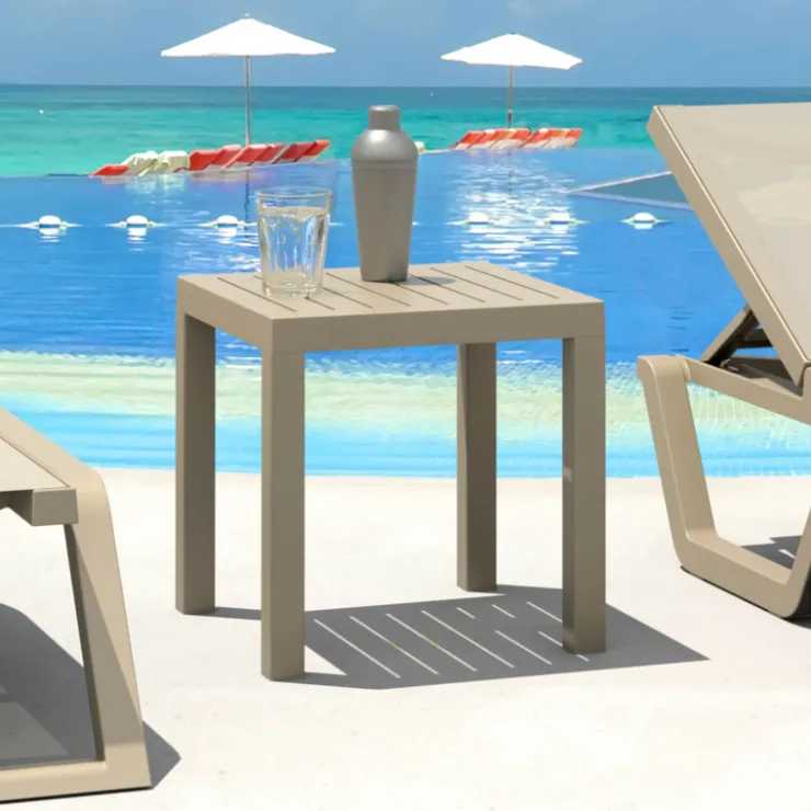 Table De Jardin*Ocean Side Table basse d’appoint carrée en résine pour jardin