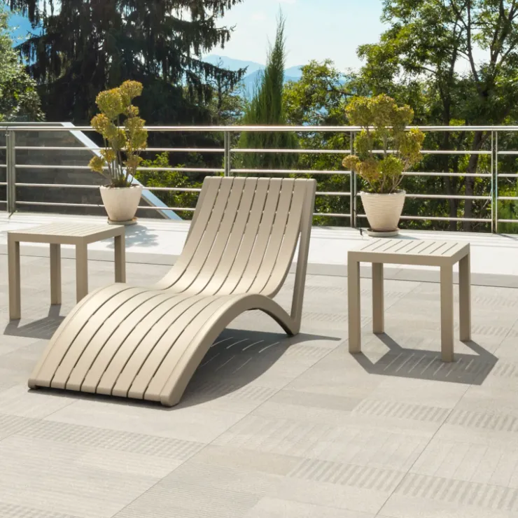 Table De Jardin*Ocean Side Table basse d’appoint carrée en résine pour jardin