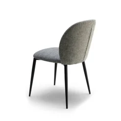 Europea Chaise De Salle à Manger|Chaise Salon*Odette Chaise moderne avec dossier incurvé en tissu et pieds en métal