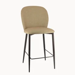 Europea Tabouret Snack (assise +/- 65 Cm)|Tabouret De Bar (assise +/- 80 Cm)*Odette Tabouret snack en tissu bicolore avec pieds en métal