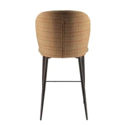 Europea Tabouret Snack (assise +/- 65 Cm)|Tabouret De Bar (assise +/- 80 Cm)*Odette Tabouret snack en tissu bicolore avec pieds en métal