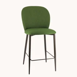 Europea Tabouret Snack (assise +/- 65 Cm)|Tabouret De Bar (assise +/- 80 Cm)*Odette Tabouret snack moderne en tissu avec pieds en métal